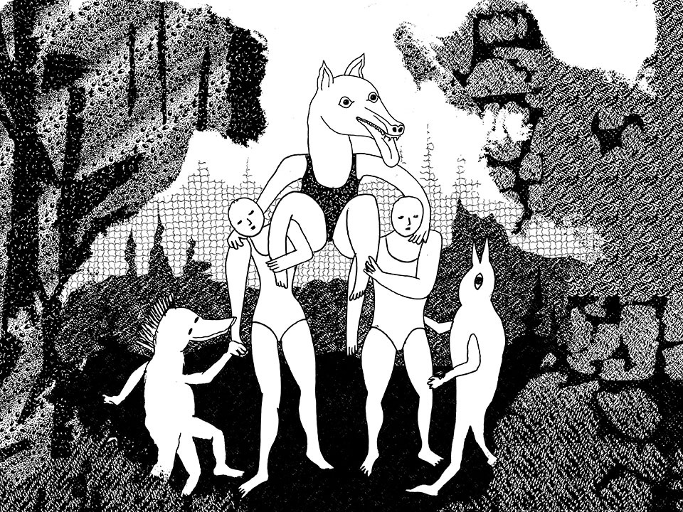 El perro y los acróbatas en el planeta Marte